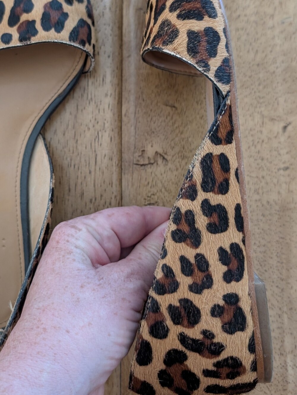 J. Crew Leopard Print Pointed D'Orsay Flats - Tan & Black - Picture 4 of 6